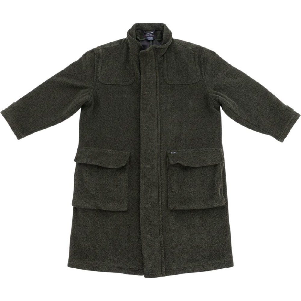 Faconnable Albert Goldberg Mens XL Green 100% Wool Plaid Lined Long Overcoat